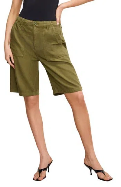 Good American Lite Linen Bermuda Short In Brown