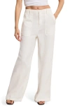 Good American Lite Cotton Blend Pants In White
