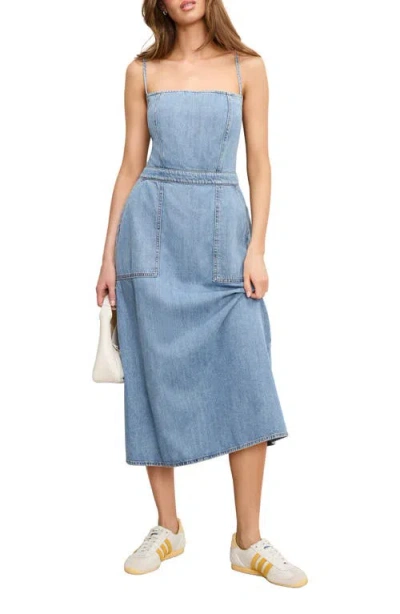 GOOD AMERICAN GOOD AMERICAN LITE DENIM MIDI DRESS