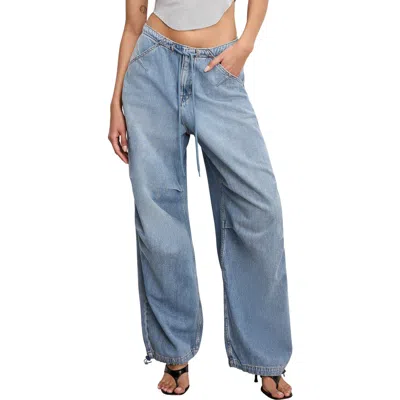 Good American Lite Drawstring Jeans In Blue