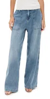 Good American Lite Linen Denim Pants Indigo786 In Blue