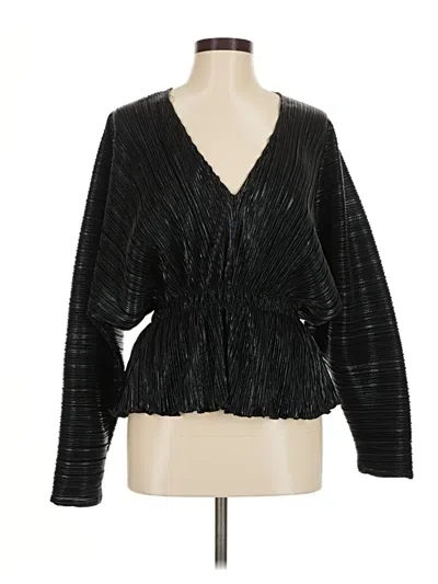 Pre-owned Good American Long Sleeve Blouse In Black