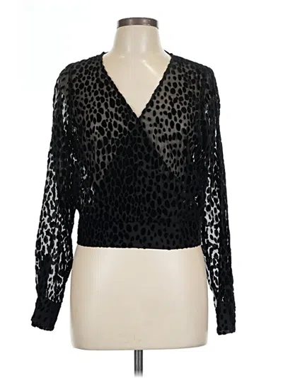 Pre-owned Good American Long Sleeve Blouse In Black