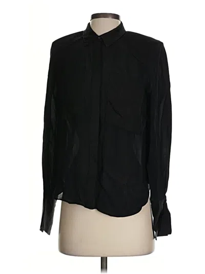 Pre-owned Good American Long Sleeve Blouse In Black