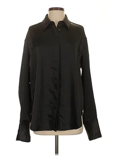 Pre-owned Good American Long Sleeve Blouse In Black