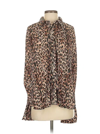 Pre-owned Good American Long Sleeve Blouse In Brown