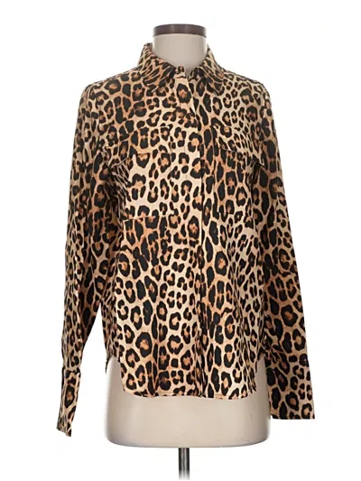 Pre-owned Good American Long Sleeve Blouse In Brown