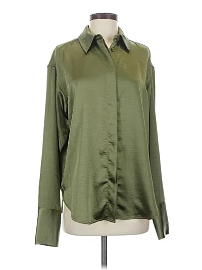 Pre-owned Good American Long Sleeve Blouse In Green