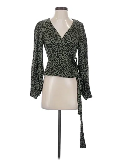 Pre-owned Good American Long Sleeve Blouse In Green