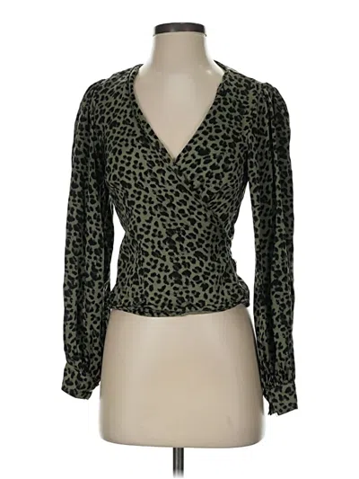 Pre-owned Good American Long Sleeve Blouse In Green