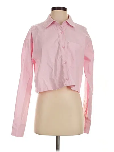 Pre-owned Good American Long Sleeve Blouse In Pink