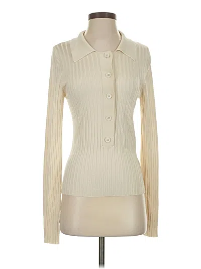 Pre-owned Good American Long Sleeve Blouse In White