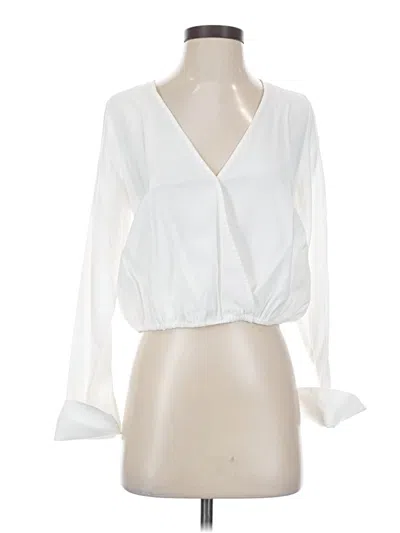 Pre-owned Good American Long Sleeve Blouse In White