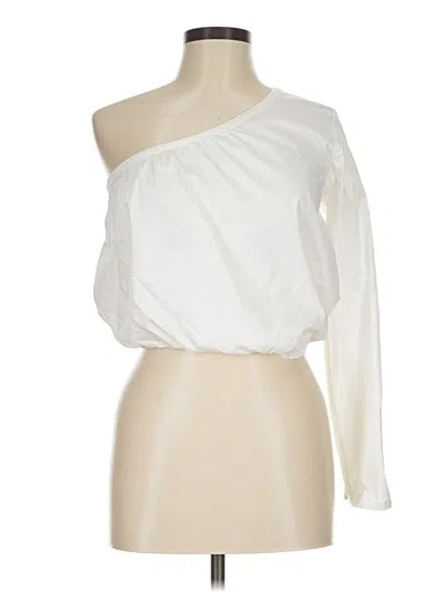 Pre-owned Good American Long Sleeve Blouse In White
