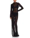 Good American Long Sleeve Lace Gown In Black