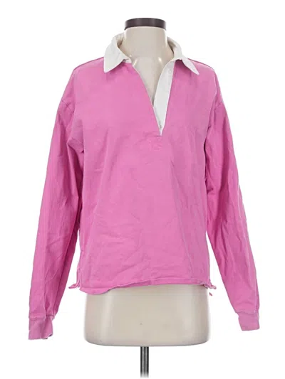 Pre-owned Good American Long Sleeve Polo Shirt In Pink