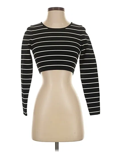 Pre-owned Good American Long Sleeve Top Black Boatneck Tops