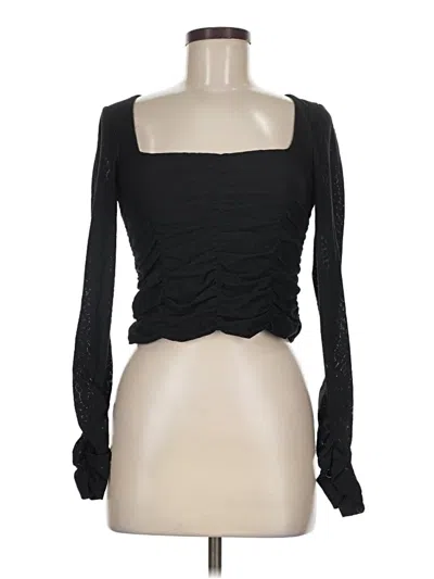 Pre-owned Good American Long Sleeve Top Black Sweetheart Neckline Tops