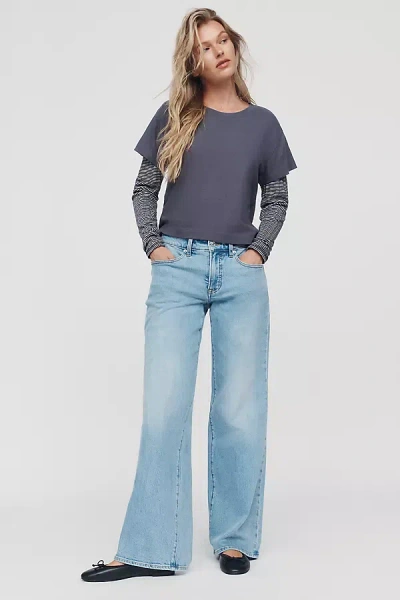 Good American Low-rise Loose Wide-leg Jeans In Light Wash