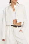 Good American Luxe Crop Jacket In Soft Shell