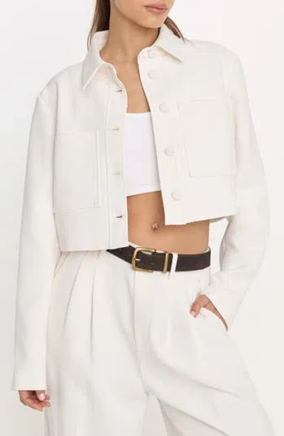 Good American Luxe Crop Jacket In Soft Shell
