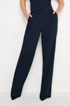 Good American Luxe Suiting Column Wide Leg Trousers In Blue