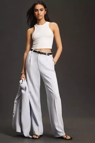 Good American Luxe Suiting Column Trousers Pants In Blue