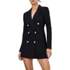 Good American Luxe Suiting Exec Long Sleeve Blazer Minidress In Black