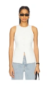 Good American Luxe Suiting Sculpted Vest In Ivory