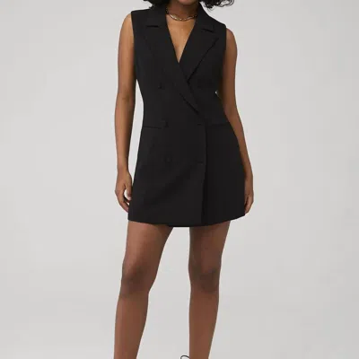 Good American Luxe Suiting Sleeveless Dress In Black