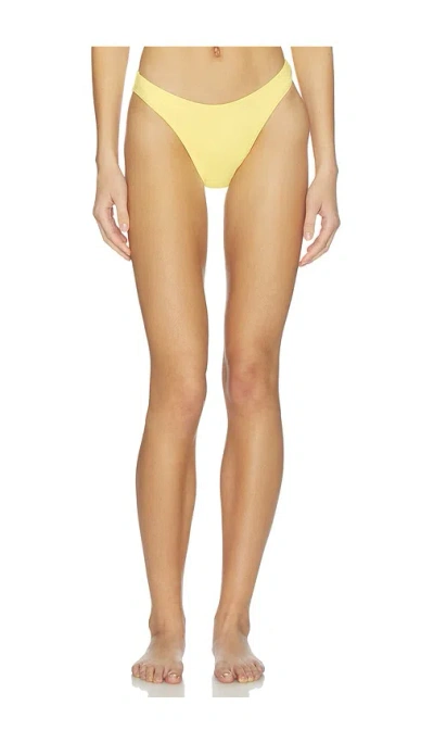 Good American Matte Good Waist Cheeky Bikini Bottom In Yellow