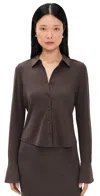 Good American Matte Jersey Long Sleeve Top Bark003 In Brown