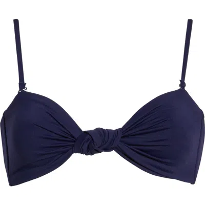 Good American Matte Twist Bandeau Bikini Top In Multi