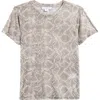 Good American Mesh Baby Tee In Snakeskin Print