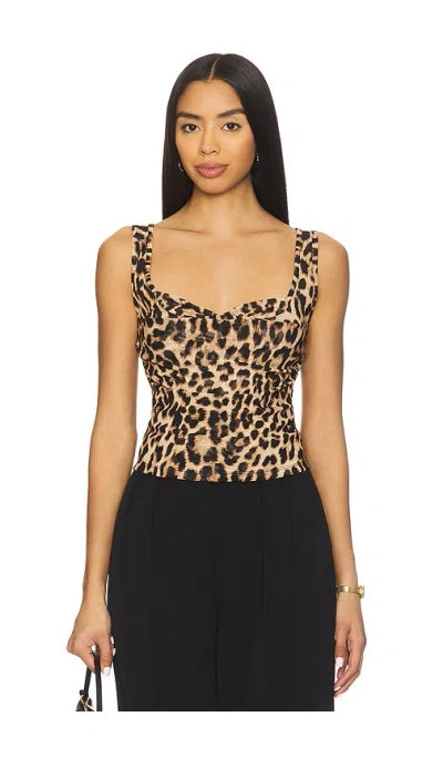 Good American Mesh Bustier In Animal Print