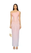 Good American Mesh Twist Maxi Dress In Blush