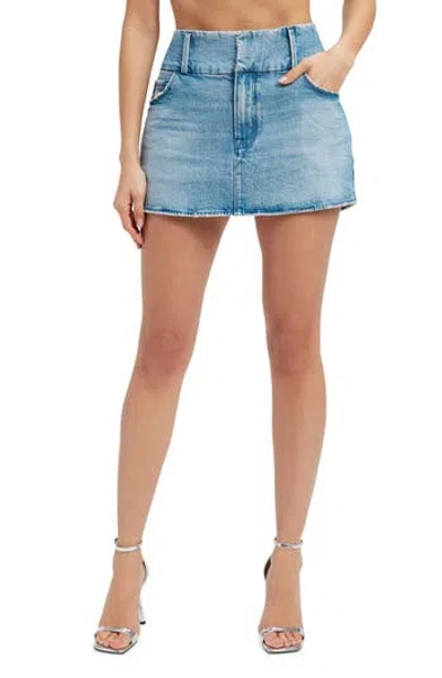 Good American Denim Mini Skirt In Indigo357