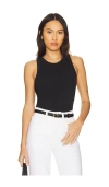 Good American Micro Rib Tank Top In Black