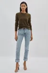 Good American Mid Blue Cropped Denim Jeans In Mid Blue