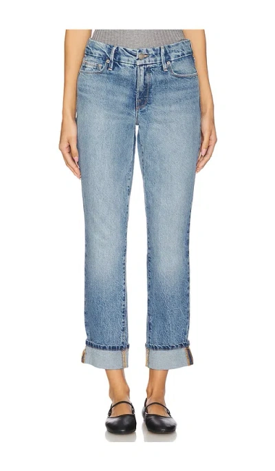 Good American Mid Rise Good Classic Cuffed In Blue