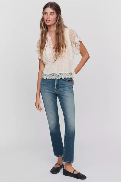 Good American Mid-rise Straight-leg Jeans In Medium Wash