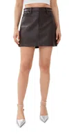 Good American Vegan Leather Skirt In Bark003 In Bark003