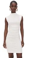Good American Mock Neck Mini Dress Cloud White001