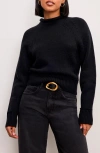 Good American Mock Neck Sweater In Black001