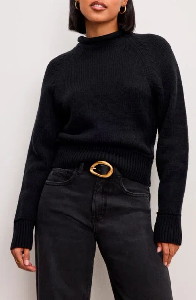 Good American Mock Neck Sweater In Black001