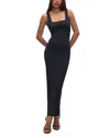 Good American Scuba Sleeveless Maxi Dress In Black In Black