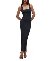 Good American Scuba Sleeveless Maxi Dress In Black In Black