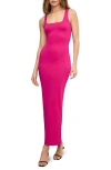 Good American Scuba Modern Tank Maxi Dress Fuchsia002 In Fuschia