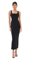Good American Scuba Sleeveless Maxi Dress In Black In Black