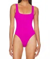 Good American Modern Tank Scuba Bodysuit In Fuchsia In Pink